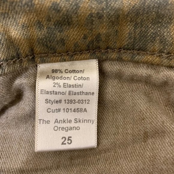 Current/Elliot The Ankle Skinny Oregano Snake Print Jeans - EUC - 25 - Picture 8 of 8